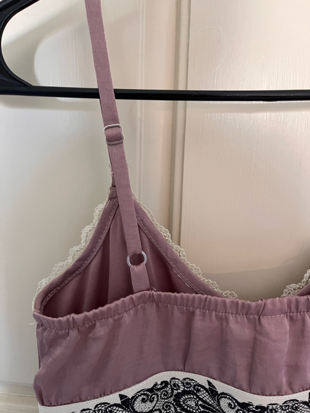 Xhilaration Mauve Satin Lace-Trim Slip with Embroidered Waist - Picture 6 of 8